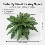 28" Boston Fern Plant with 25 Silk Fronds