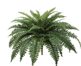 Box of 4 UV-resistant Green Silk Boston Ferns – 49 Fronds Each