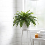 34" Premium Artificial Boston Fern – 49 Lush Fronds for Home & Office Indoor Décor – No Maintenance