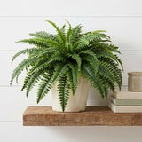 Floral Home 34" Artificial Boston Fern Bush with 49 UV-Resistant Silk Fronds