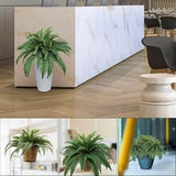 Floral Home 34" Artificial Boston Fern Bush with 49 UV-Resistant Silk Fronds