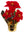 Red Artificial Poinsettia Bush with 3 Flowers in Pot - 9.5" - 
    Red