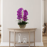 Real Touch Purple & White Phalaenopsis Orchid Stem, 41-Inch, 13 Realistic Silk Flowers & 2 Buds, Fake Orchids Pack of 3, Floral Home by Artificial Flowers