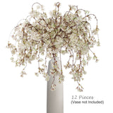 60" Artificial Hanging Cherry Blossom White - Elegant Faux Floral Decor, Lifelike Silk Flowers for Home and Events Pack of 3, Floral Home by Artificial Flowers