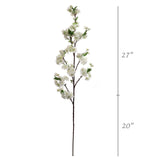 42" White Dogwood Spray, 42-Inch, Silk Flowers, Indoor Use, Floral Sprays Pack of 1, Floral Home by Artificial Flowers