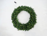 Pack of 4 Pre-Lit 48'' Deluxe Evergreen Pine Wreath with 150 LED Battery Timer Light – Large Christmas Front Door, Wall & Holiday Décor