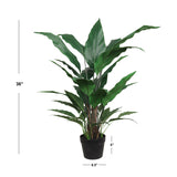 3ft Spathiphyllum Plant In Black Pot, Floral Home by Artificial Flowers