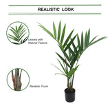 Indoor Oasis 3ft Artificial Kentia Palm Plant with 38 Leaves - Lifelike Faux Greenery for Home & Office Decor in Elegant Pot - Maintenance-Free Tropical Touch for Living Room, Bedroom, and Workspace