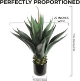 Real Touch Succulent House Plant | 36" Artificial Agave Floor Plant | Comes with Pot | Indoor/Outdoor | Lifelike & Low Maintenance | Home & Office Decor