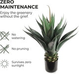 Real Touch Succulent House Plant | 36" Artificial Agave Floor Plant | Comes with Pot | Indoor/Outdoor | Lifelike & Low Maintenance | Home & Office Decor
