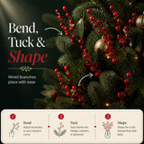 Faux Holly Berry Stems with 35 Berries - 17"
