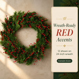 Faux Holly Berry Stems with 35 Berries - 17"