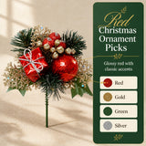 Faux Holly Pine Pick with Ball