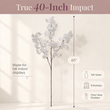 Artificial Silk Cherry Blossom Branch, 40" – Faux Sakura Stem, 6-Pack