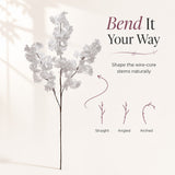 Artificial Silk Cherry Blossom Branch, 40" – Faux Sakura Stem, 6-Pack