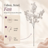 Artificial Silk Cherry Blossom Branch, 40" – Faux Sakura Stem, 6-Pack
