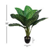 32" Dieffenbachia Plant x12: Premium Artificial Greenery for Home Decor, Realistic Foliage for Living Room, Office, Weddings & Special Events, Floral Home by Artificial Flowers