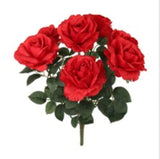 Rose Bush w/ 7 Silk Blooms 20