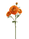 Vibrant Set of 12 - 26" Radiant Orange Ranunculus Spray - Lifelike Artificial Flowers for Vibrant Décor