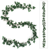 6ft English Ivy Garland with 185 Silk Leaves Each, Faux Greenery for Home & Decor