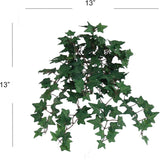 Mini English Ivy Bush w/ 176 Silk Leaves 13" Long - 4 PACK