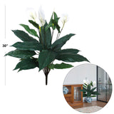 Lush 30" Spathiphyllum Plant - Realistic Greenery for Home Decor, Office, and Natural Air Purification