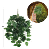 Lush 23" Pothos Leaf Bush 117L - Lifelike Artificial Greenery for Home Decor, Wedding Arrangements, and DIY Crafts
