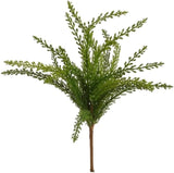 Artificial Green Cedar Faux Bush 17", 18 Fronds, Indoor/Outdoor, Set of 4