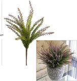 Artificial Lavender Cedar Faux Bush 17", 18 Fronds, Indoor/Outdoor