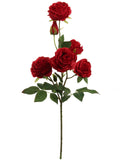 Faux Rose Spray with 5 Blooms & 1 Bud - 27"