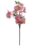 Artificial Cherry Blossom Branches 25", Silk Petals, Bendable Wire