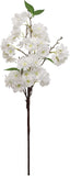 25" Artificial White Cherry Blossom Spray – Realistic Silk Floral Stem