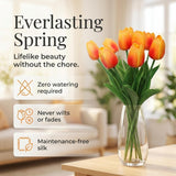 Artificial Tulip Bundle, 13" – 9 Faux Stem Spring Flowers