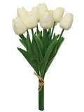 Artificial Tulip Bundle, 13" – 9 Faux Stem Spring Flowers