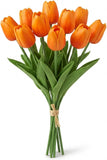 Artificial Tulip Bundle, 13" – 9 Faux Stem Spring Flowers