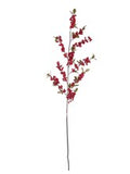 Red Cluster Berry Spray with Lifelike Silk Foliage | 36-Inch | Holiday Xmas Accents | Christmas Berries | Home & Office Decor (Set of 12)