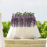 Artificial Hanging Wisteria Branch with Silk Flowers