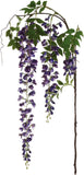 Artificial Hanging Wisteria Branch with Silk Flowers