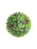 Premium 7" Berry Boxwood Ball Set - 12-Piece Decorative Faux Plant Kit for Indoor/Outdoor Use - Lifelike Greenery, UV-Resistant, Maintenance-Free