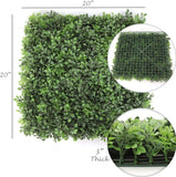 UV-Resistant Green Faux Boxwood Square Panels