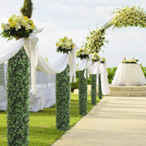 UV-Resistant Green Faux Boxwood Square Panels