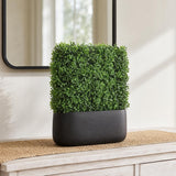 UV-Resistant Green Faux Boxwood Square Panels