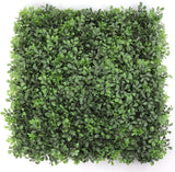 UV-Resistant Green Faux Boxwood Square Panels