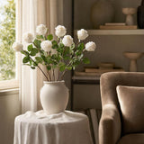 White Artificial Rose Bud - 30"