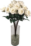 Real Touch White Rose Stem - 27", 4" Bloom