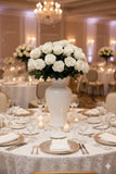 Real Touch White Rose Stem - 27", 4" Bloom