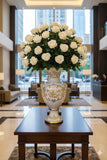 Real Touch White Rose Stem - 27", 4" Bloom