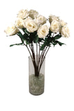 27” Real Touch White Rose with Candle Center – 4” Bloom Faux Flower for Home, Wedding & Events