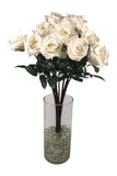 12PC 27” Real Touch Candle White Rose – 4” Diameter Artificial Flower