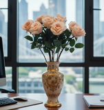 12pc 27” Real Touch Mauve Rose – 4” Diameter Artificial Flower